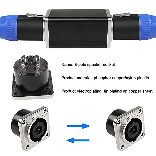 Conector panel Speakon NL8MPR hembra 8 polos plateado x2 miniatura 3