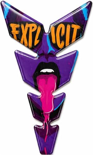 Image of Moto Decals 3D Motorcycle Tank Pad Protector, Universal Gas Tank Scratch Protection Sticker for Sport Bikes, Made in USA, Premium Polyurethane, 8.7x5.5 in (220x150 mm)