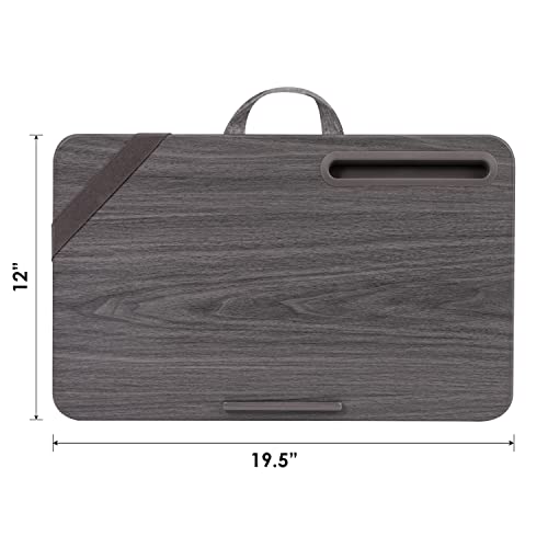 Lapgear Elevation Lap Desk With Device Ledge, And Phone Holder - Gray Woodgrain - Fits Up To 17.3 Inch Laptops - Style No. 87965 #TOP4