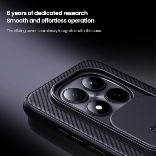 Image of CamShield Pro Back Cover Case for Xiaomi Redmi Note 15 Pro 5G, Slide Camera Lens Protection, Shockproof Hard PC + TPU Slim Anti-Fingerprint Scratch Resistant Mobile Phone Cover (Black)