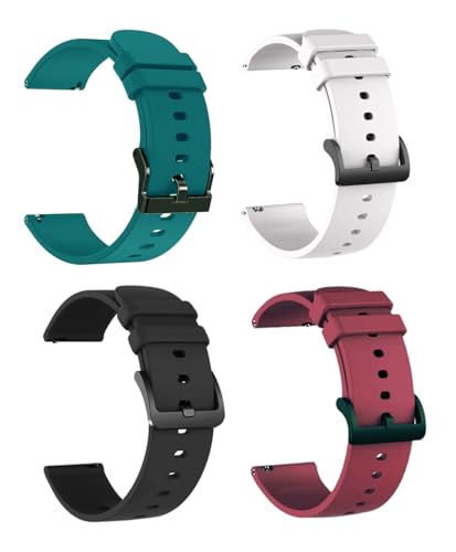 Image of IIK COLLECTION 22mm Silicone Strap for Smart Watches | Combo Pack Compatible With Noise, Fireboltt, Boat Xtend, Pebble, Boat Flash, Noise Color Fit, Ultra Smart Watch & All Watches