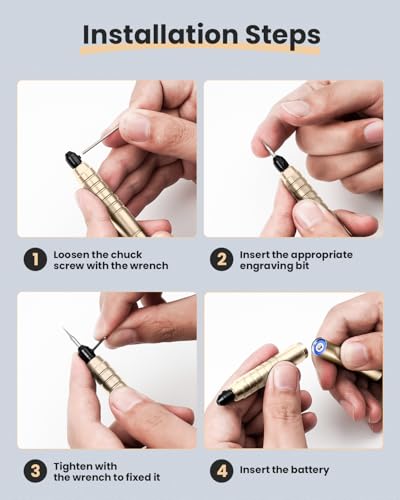 Image of Tarlido Engraving Pen, USB Rechargeable Cordless Rotary Tools, Professional Mini Carving Machines Portable DIY Engraver Machine for Metal to Wooden, Glass, Jewelry-Gold
