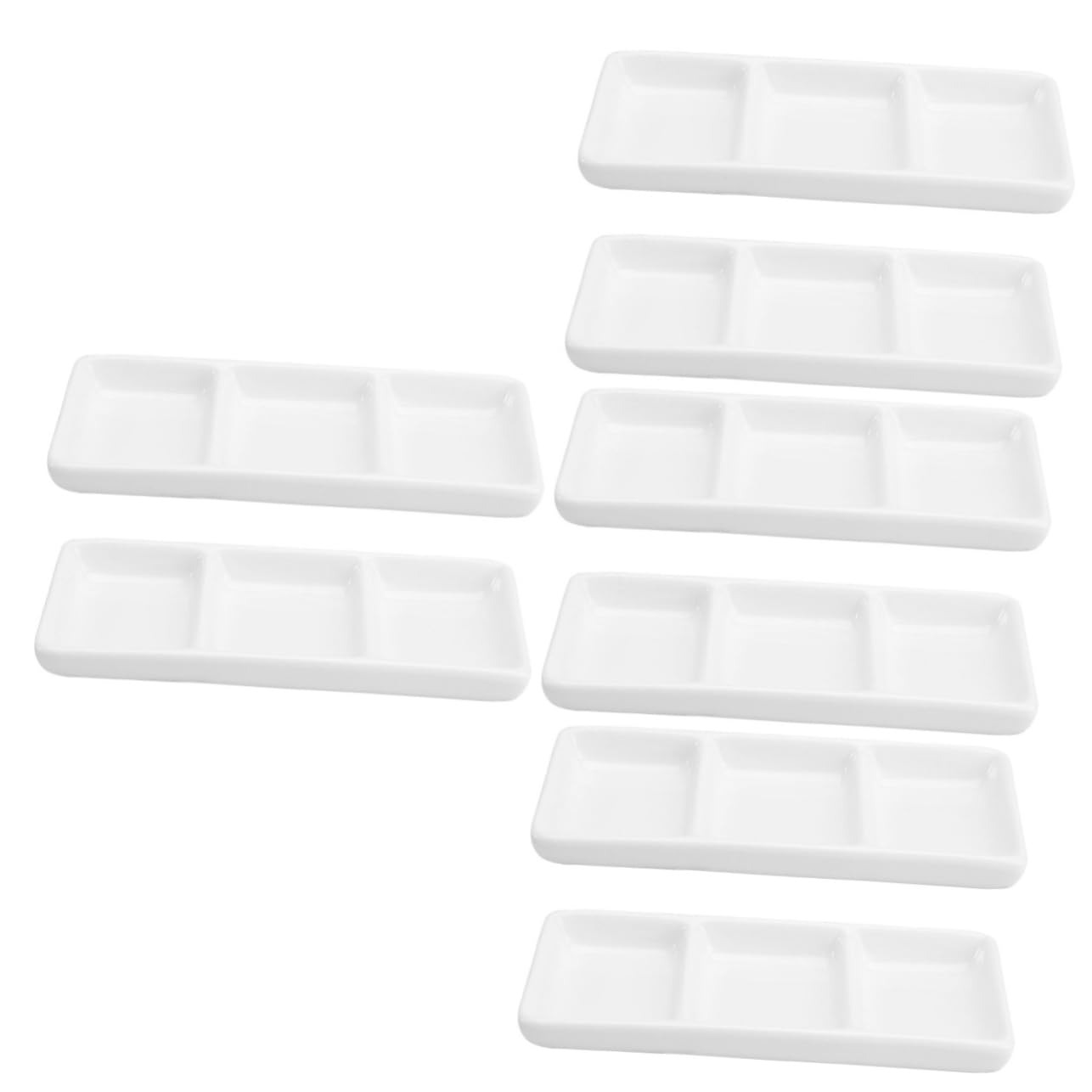 Juego de 8 platos para condimentos, plato para servir dulces, guarnición de porcelana, bandeja para guarnición, soporte para condimentos, bandeja para verduras, taza para salsa, platos para condiment