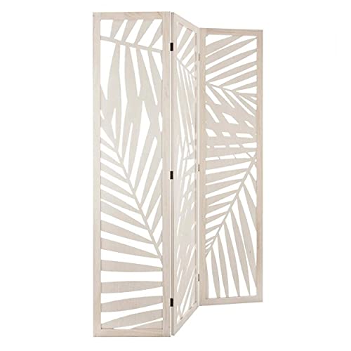 Biombos Separadores Madera Blanco Marca Hogar y Mas