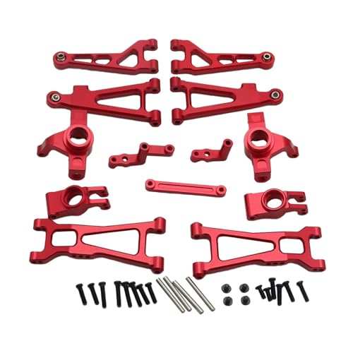 Luwecf 1:16 RC Car Repuestos Piezas de Repuesto de Aluminio Reparación de Repuesto parapara H16 16207 16208 16209 Profesional, Rojo