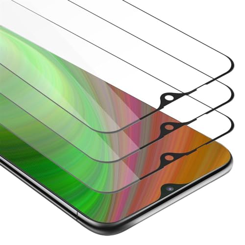 Cadorabo 3x Vidrio templado cobertura completa compatible con Samsung Galaxy M20 en TRANSPARENTE con NEGRO - Paquete de 3 Vidrio protector de pantalla en dureza 9H con compatibilidad touch 3D