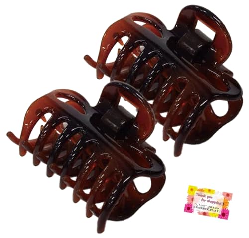 【プールや温泉でも安心♪】金属不使用でお風呂でも使えるヘアクリップ 小 錆びないバネで濡れた髪にもOK 髪まとめに最適 シンプル設計で使いやすい 6×4×3.2cm 2色アソート 【2個セット】