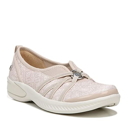 LifeStride BZees Womens Niche Slip-On Comfort Ballet Flat, Beige Multi, 9 Wide US
