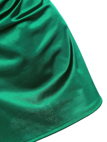 Image of ZAFUL Women's Satin Sleeveless Spaghetti Strap Mini Dress Sexy Slip Cowl Neck Silky Cocktail Party Dresses
