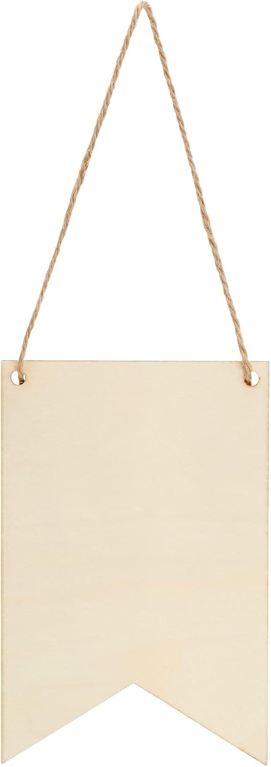 Juvale Unfinished Wood Crafts Blank Signs - 5.9 x 3.8 x 0.1 in, Brown, Pack of 48 - Bulk Wood Blanks & Shapes for Painting & Engraving DIY Crafts - Image 9