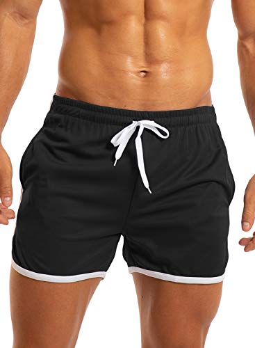 PAIZH Men's Running Workout Shorts Bodybuilding Gym Tight Lifting Athletic Shorts