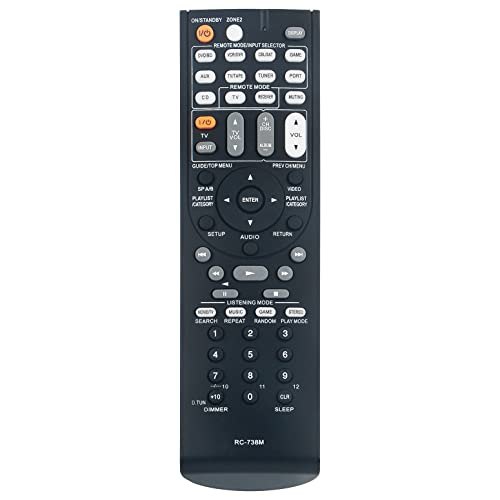 RC-738M Mando a distancia de repuesto para receptor Onkyo AV Surround Home Theater TX-SR607 HT-S7200 HT-RC160 TX-SR607B TXSR607 HTS7200 HTRC160 TXSR607B