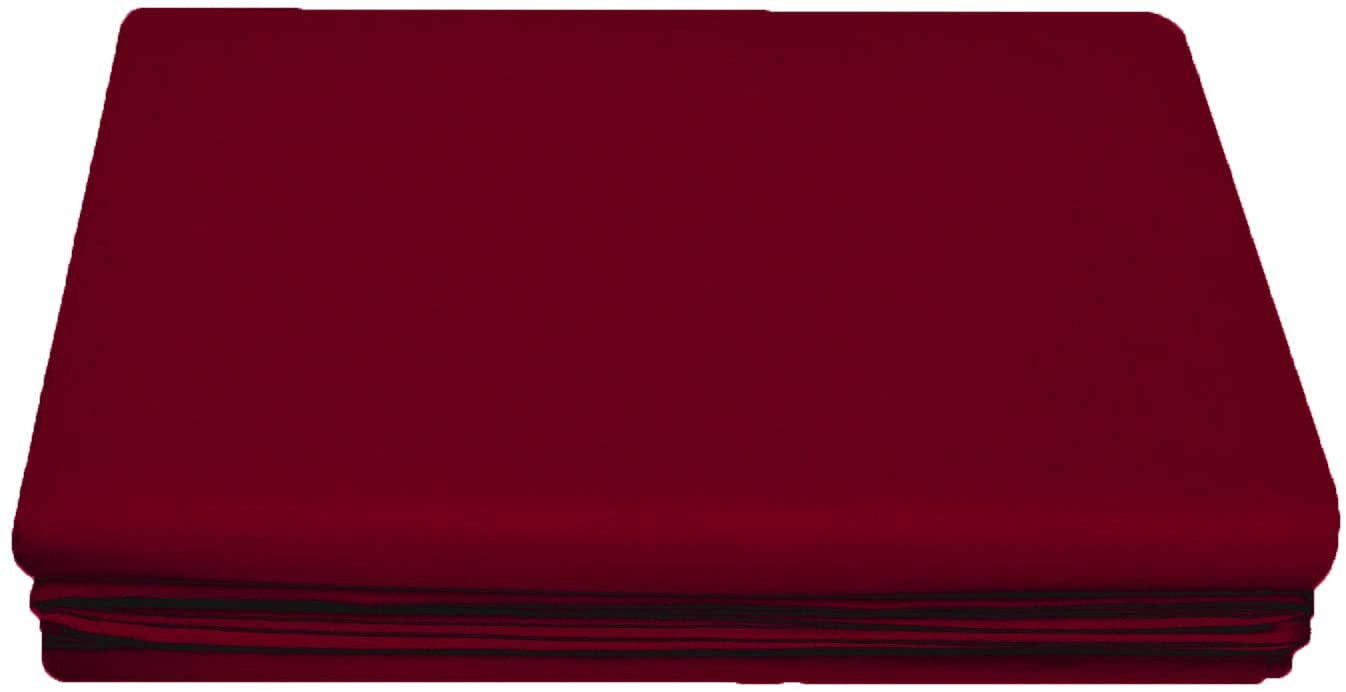 Percale Polycotton Flat Sheet Easy Care (WIne/Burgandy, SIngle)