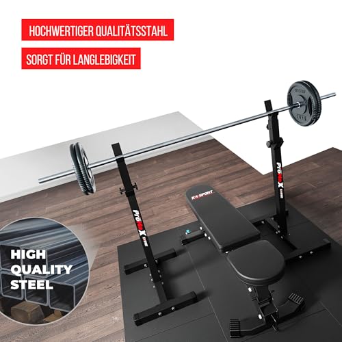 K-Sport: Langhantelablage bis 180kg belastbar I Squat-Rack für Langhanteltraining I Hantel-Ablage für dein effektives Muskeltraining I Kniebeugenständer, inkl. E-Book