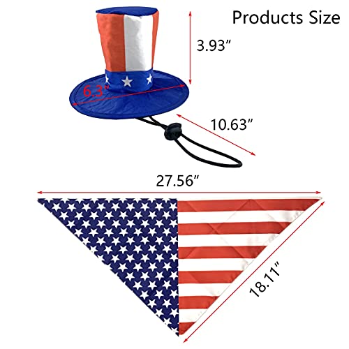 4th of July Dog Bandana Uncle Sam Dog Hat American Flag Dog Bandana Triangle Bib Scarf with Stars and Stripes Pattern Independence Day Pet Outfit for Dogs Cats Puppy Kitten 2pcs  Cucciolini Doodles 4th of july dog bandana uncle sam dog hat american flag dog bandana triangle bib scarf with stars and stripes pattern independence day pet outfit for dogs cats puppy kitten 2pcs   cucciolini doodles