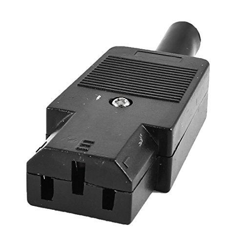 sourcing map Conector Hembra IEC 320 C13 Conector AC Adaptador de Corriente Rewirable 250 V 10 A