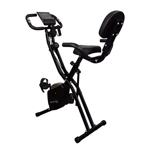 Mobiclinic®, Bicicleta estática plegable, Everest, 8 niveles de resistencia, Hasta 120Kgs, Pantalla LCD, Medidor de pulso, Asiento regulable, Rueda de resistencia de 2,5 Kgs, Trainer X-Bike, Entreno