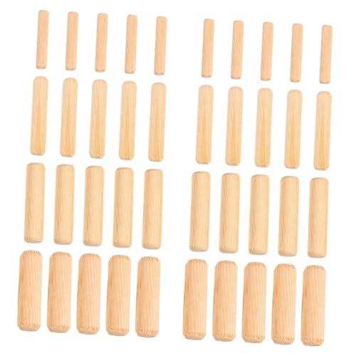 Cabilock Wooden Dowel Rod Connectors 500 Pcs Hardwood Fluted Beveled for Furniture Assembly