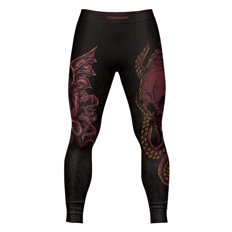 Octopus BJJ Spats Men's Dry Fit Compression Pants for MMA Jiu Jitsu Workout Grappling