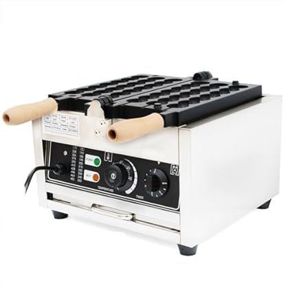 1500W Edelstahl Elektrisch Waffelbissen Bubble Waffle Maker Waffelmaschine Timer: 0~5 Min Kommerzielle Waffelkugelmaschine Aus Edelstahl 50~300℃
