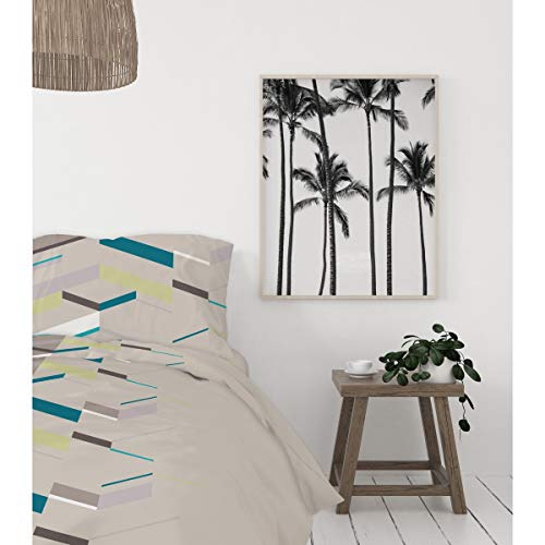 Juego de edredón de algodón Home Passion: elegancia taupe de 57 hilos para tu cama de 240x260 cm 3
