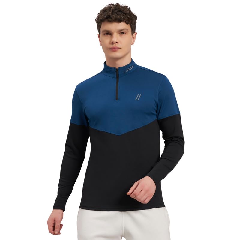 Image of ATICX Polyester Full Sleeve Compression High Turtle Neck Sports Jersey T Shirt for Men - Quick Dry Fit Gym Workout Top for Running, Swimming, Training, Cycling, Football, Badminton