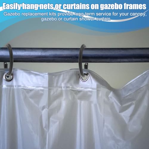 50pcs Plastic Hooks for Gazebo Curtains, Smooth Sliding Plastic Curtain Track Rings Hooks Practical Gazebo Accessories for Mosquito Nets Canopy Home Hotel Shower Outdoor (Black, Round) - Image 5