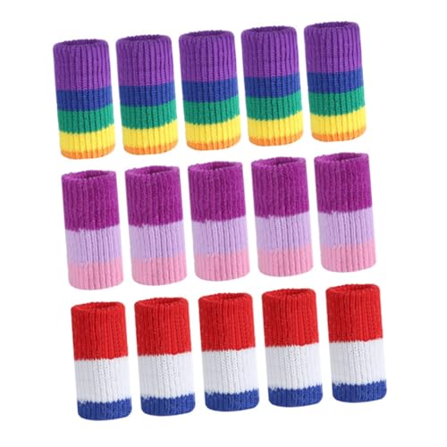 WOFASHPURET 30Pcs Sports Finger Sleeve Comfortable Non Skid Finger Protectors for Basketball Breathable Joint Support for Outdoor Activities Rainbow
