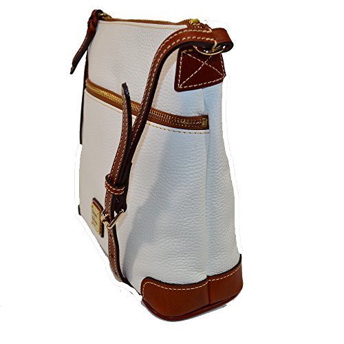 Image of Dooney & Bourke Women's Crossbody in Pebble Grain Leather, Large Handbag with Adjustable Shoulder Strap, White