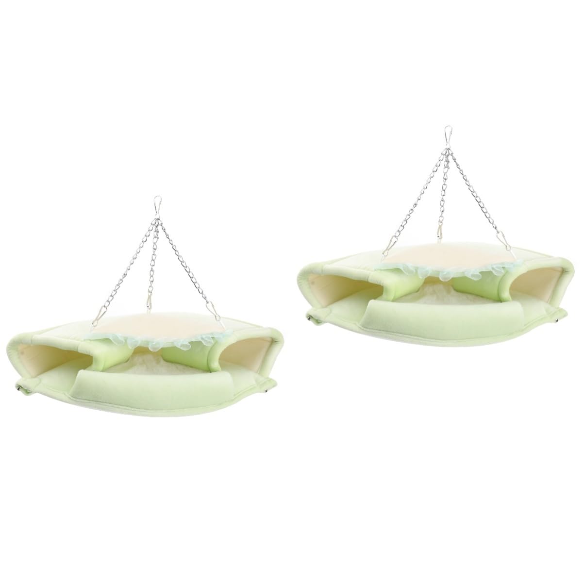 Mipcase 2piezas Hamaca Colgante para Hámster y Roedores Pequeños Cama Caliente y Suave para Squirrel y Chinchilla Color Verde