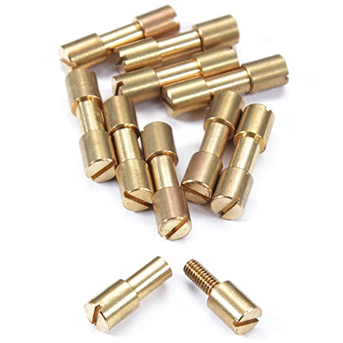 Corby Bolt Fasteners (10 Pack) for DIY Handles &amp; Knife Handle Repair - USA Size (0.250 x 0.187 x 1.0 Inch) - (Brass) - for Full Tang Fixed Blade Knives