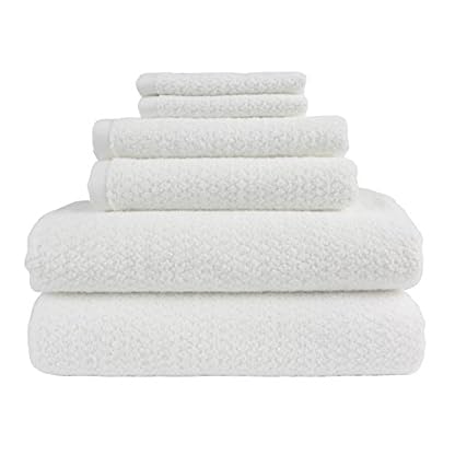 Everplush Diamond Jacquard Badetuch-Set, 6-teilig, Weiß
