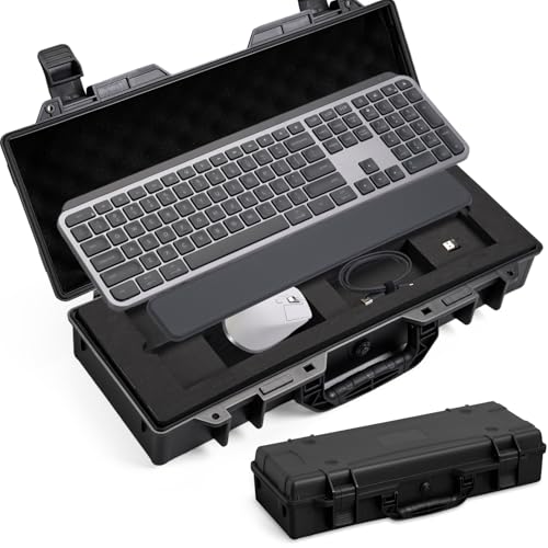 Logitech MXキーSコンボ用ハードケース ポータブルトラベルストレージキャリーボックス Logitech MXキー S/MXキー アドバンスドワイヤレスキーボード/MX Master 3S ワイヤレスマウス/パームレスト/ケーブルとアクセサリー用