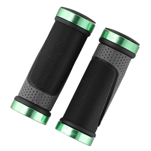 Puños de manillar de bicicleta de alto rendimiento con goma TPR y sistema de bloqueo de aluminio fuerte (negro)