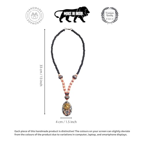 Image of AAKRITI ART CREATIONS Boho Tribal Handcrafted Ethnic Necklace Collection | Mandala, Dreamcatcher, Sunburst & Moonstone Designs | Artisan Collar, Lariat & Pendant Statement Jewelry for Women