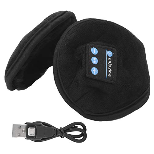 Cache-Oreilles Plus Chauds, Courte Peau Douce en Velours Coton Amical Rechargeable Double Corne Cache-Oreilles Bluetooth 5.0 Hiver stéréo Musique Cache-Oreilles Cadeaux d'anniversaire de Noël Cover
