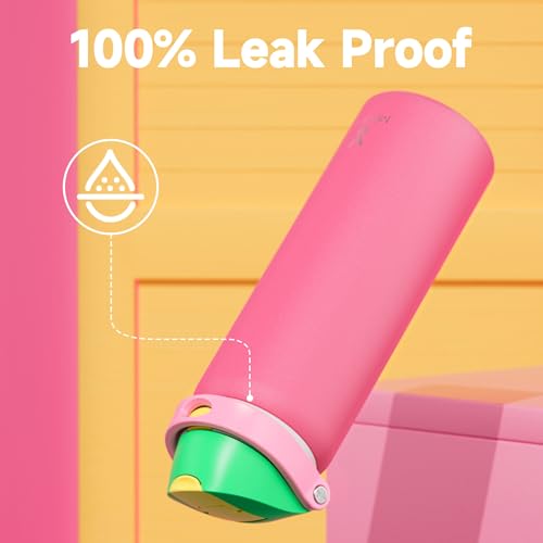Image of 32 oz Insulated Water Bottle for Women: Meoky Stainless Steel Water Bottle with 2-in-1 Straw and Spout Lid - Leak Proof, Cold for 24 Hours, Protective Silicone Base, BPA-Free for Sports Gym, Ruby