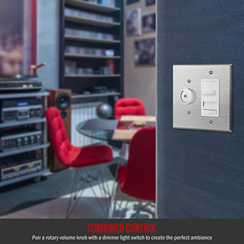 Image of ENERLITES Combination Toggle Light Switch or Decorator Switch Metal Wall Plate, Corrosive Resistant, Mid-Size 2-Gang 4.88 inch x 4.92 inch, 771131M, 430 Stainless Steel, UL Listed, Silver