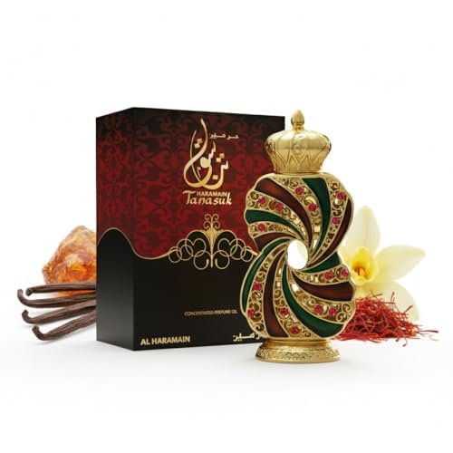 Image of Al Haramain Attar Oil Perfume Oil Alcohol-Free | Long-Lasting Luxury Attar Unisex 15Ml (Tanasuk)