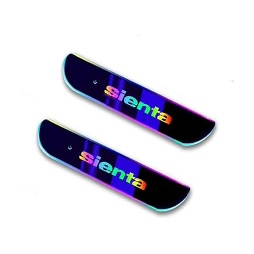 スカッフプレート シエンタ ステップガーニッシュ ドアステップ サイドステップサイドステップガード 7色 LED流れる アクリル製 自動変色 USB充電コード付き 簡単取り付け ドアステッププレートLED発光 2点セット 内装パーツ (後席(短)2点)