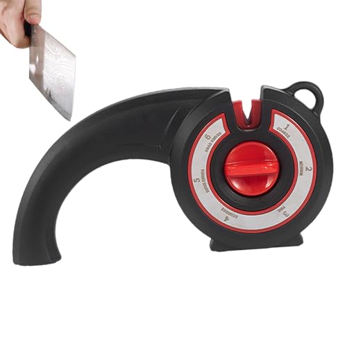 Affilacoltelli - Utensile a 6 fasi da 18,5x8,9 cm, ruote in ceramica al carburo di tungsteno, controllo 'angolo di precisione | Manutenzione professionale dei bordi con, coltello da chef,