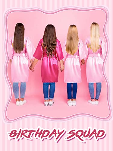 Jecery 7 Pcs Birthday Squad Robe Birthday Princess Robe Spa Party Supplies Unicorn Slumber Pajamas for Girls4