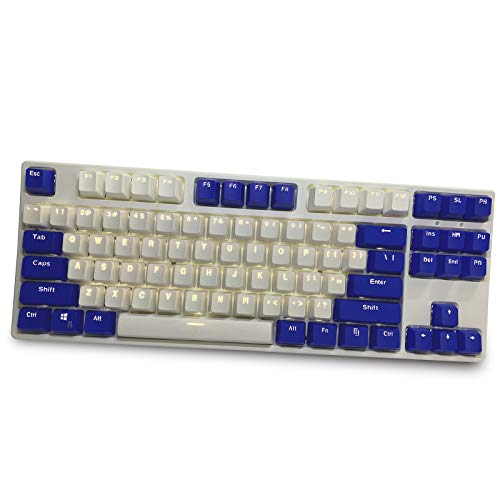 Keycaps 87 tasti PBT Copritasti Tastiera meccanica Doppio retroilluminato Parola trasparente da gioco per layout USA per Cherry MX vendi solo copritasti