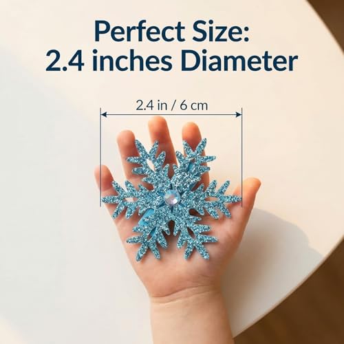 Set 8 Pinzas Para Cabello Copo De Nieve Brillantes miniatura 2