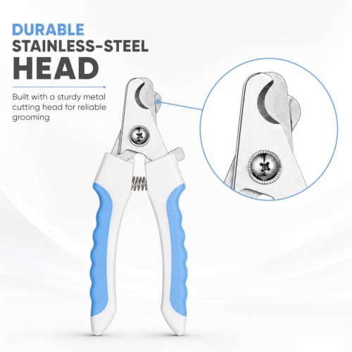 Image of Emily Pets Dog Nail Clippers Professional Pet Nail Clipper & Trimmers with Safety Guard to Avoid Over Cutting, Grooming Razor with Nail File for Medium and Large Dog and Cat, Red