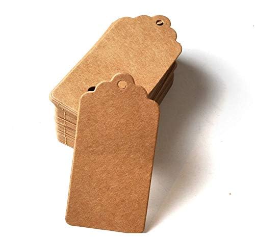 100 Pz Etichette Regalo in Carta Kraft, Cartelline in Carta Kraft Marrone e Bianca, Cartellini di Cartas, Bigliettini Bomboniere Battesimo Nozze Feste Personalizzati, con Spago di Iuta da 10 m