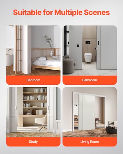 Image of VEVOR Bypass Door Hardware, 8ft Heavy Duty Bypass Sliding Door Hardware Kit, Aluminum Alloy Sliding Closet Door Hardware Set with Finger Pulls, for 2 Door System, Fit Door Thickness 1 3 /8 inch - 1 3 /4 inch