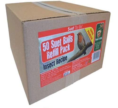 50 WILD BIRD SUET BALLS REFIL BOX- HIGH ENERGY - BIRD FOOD - SUET (1X)