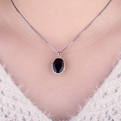 JewelryPalace Huge 8.5ct Oval Shape Natural Smoky Quartz Pendant Necklace for Women, 925 Sterling Silver Necklace for Her, Genuine Gemstone Jewelry sets 18 Inches Chain4