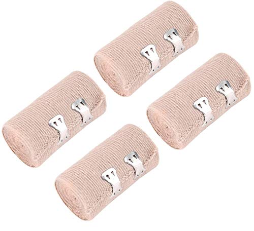 iwobi 4 PCS Vendaje médico elástico, Vendaje adhesivo, Vendaje Deportivo Fuerte para Muñeca, Tobillo y Esguinces, Suministros Médicos de Primeros Auxilios para Protección Deportiva
